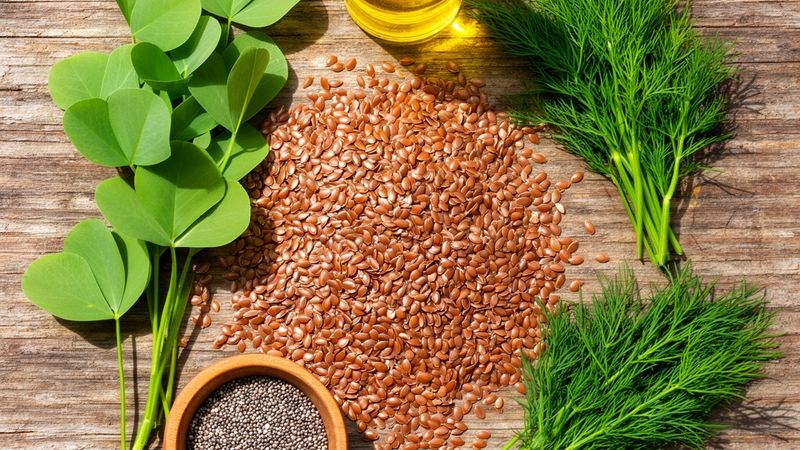 Selezione di ingredienti per Semi di lino.