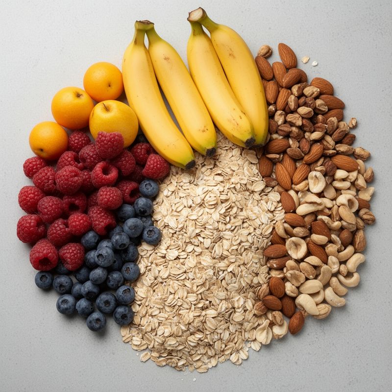 Ingredients for making healthy homemade snacks.