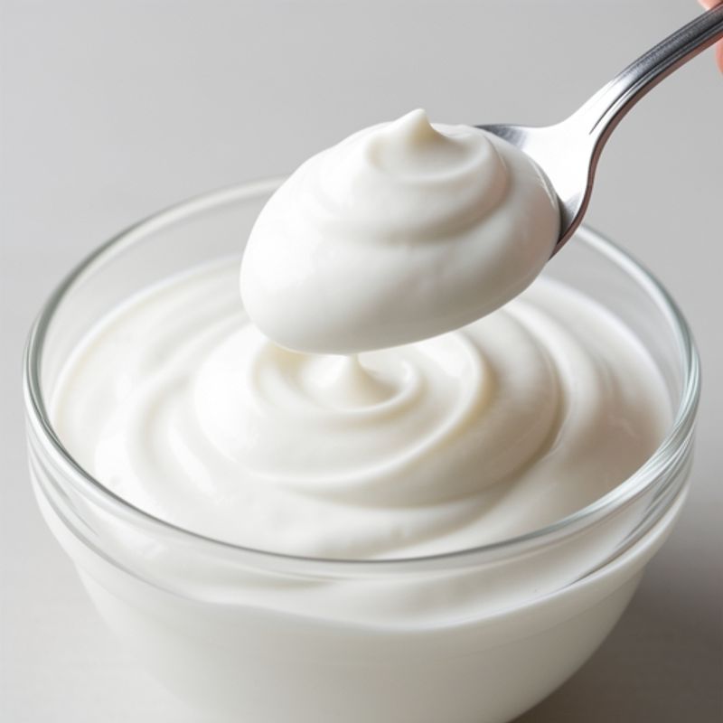 Creamy skyr swirl close-up