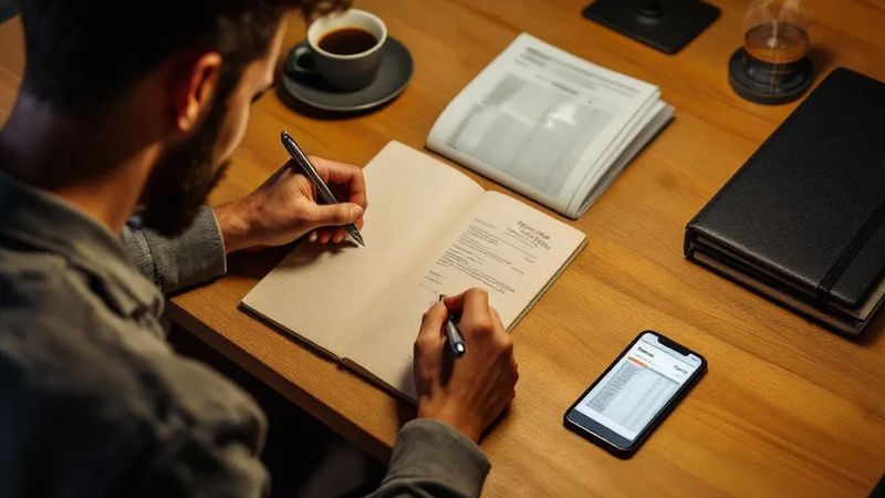 Persona che prende appunti su un etichetta nutrizionale