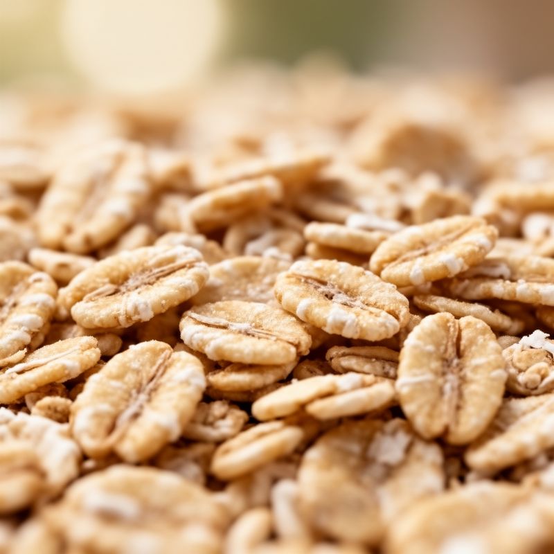 Dettaglio macro che mostra la texture di Cereali senza zucchero aggiunti.