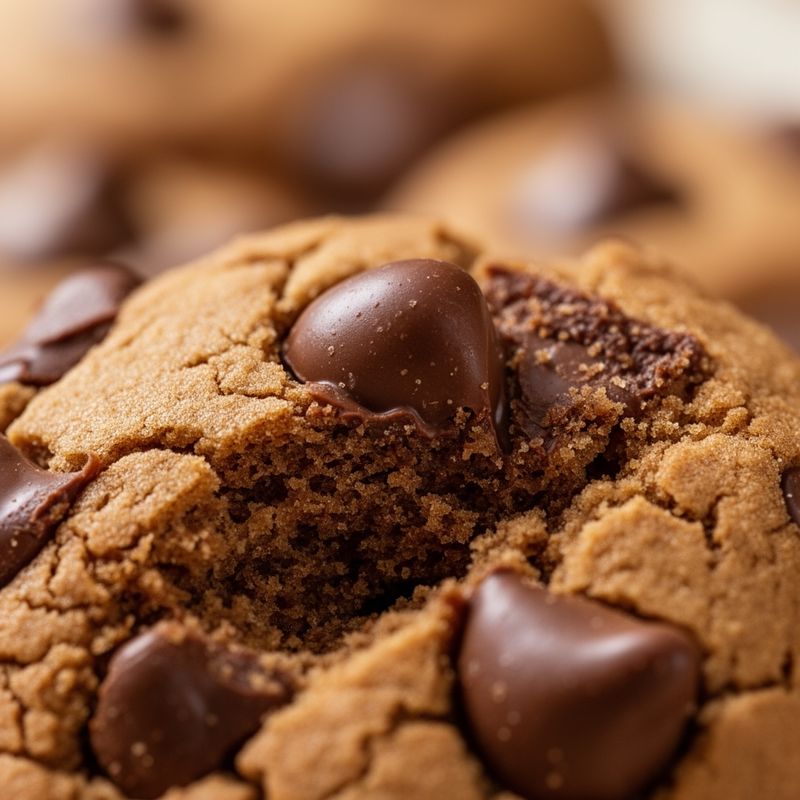 Dettaglio texture di Biscotti con olio di palma e cioccolato.