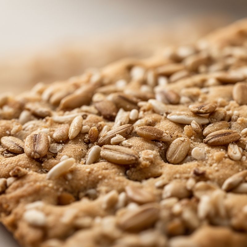 Close-up texture of a seeded whole grain cracker