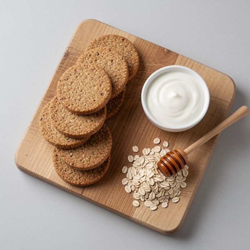 Whole-grain biscuits with yogurt, oats and honey
