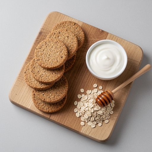 Whole-grain biscuits with yogurt, oats and honey