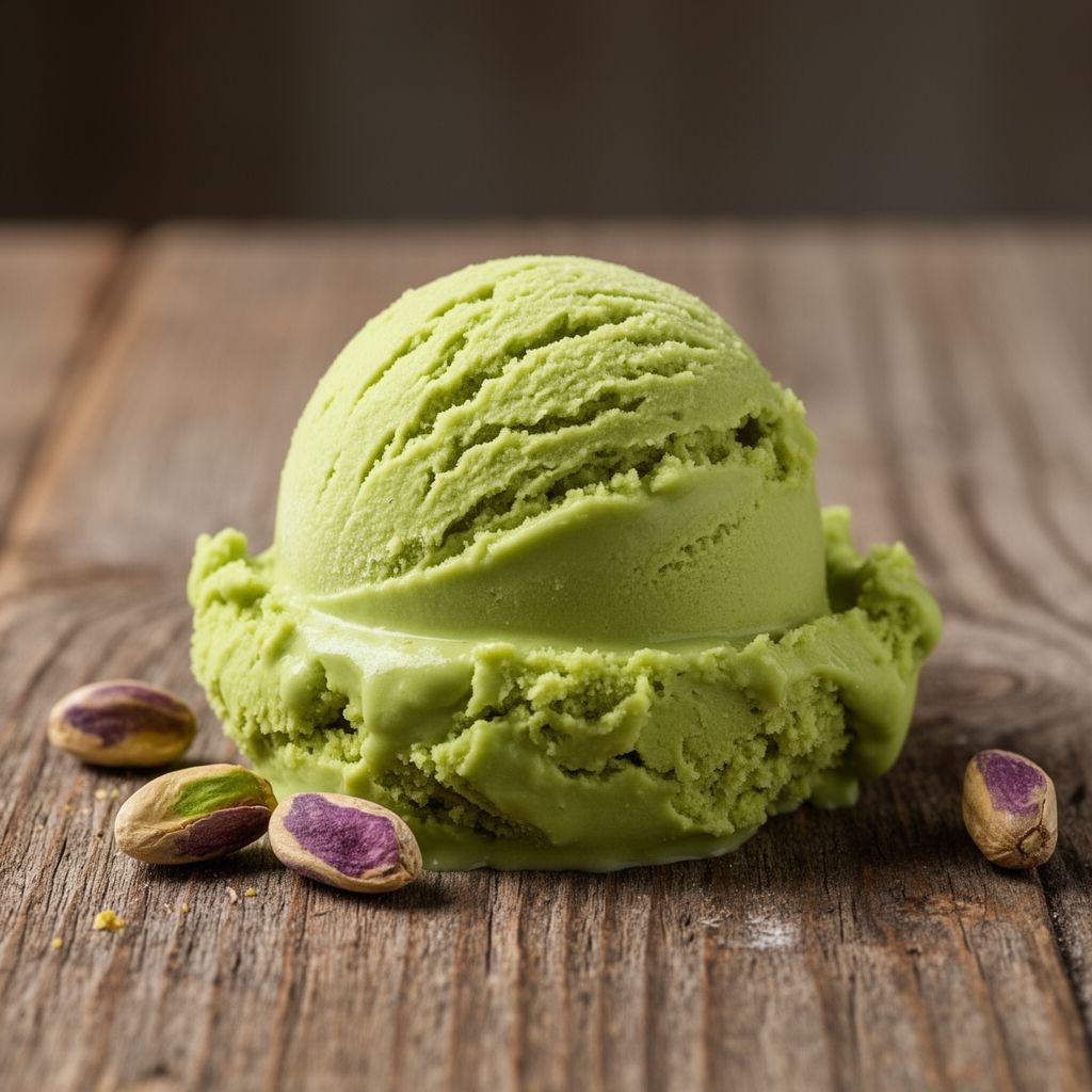 Artisan pistachio gelato vs light store version: IG & eco