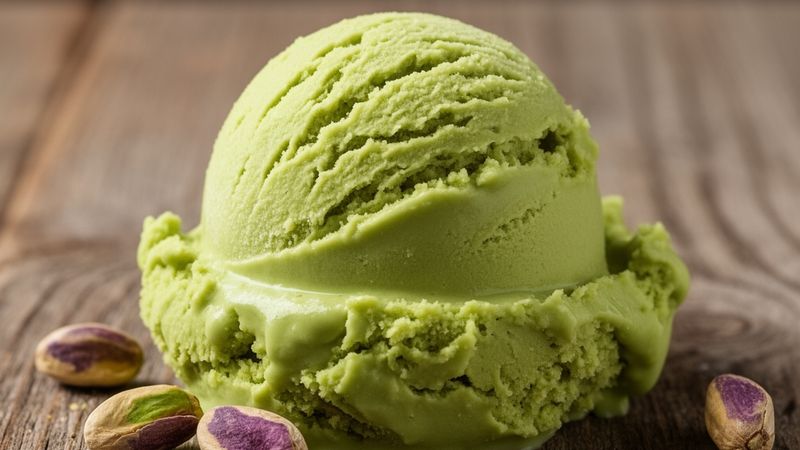 Gelato al pistacchio artigianale pronto da gustare