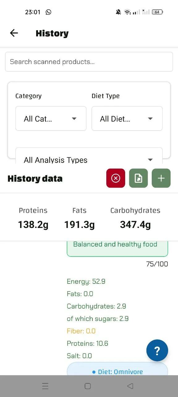 Luminatens app analysis of FAGE yogurt: 18g protein, 0g fat, 5g carbs (5g sugars), and 90 calories per serving.