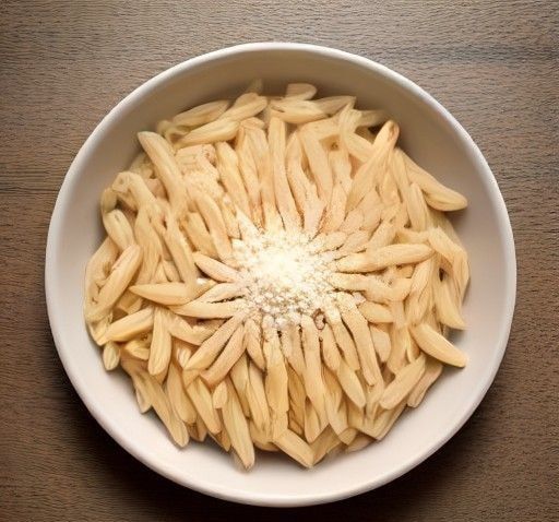 Illustrazione generata con AI: ciotola di penne secche
