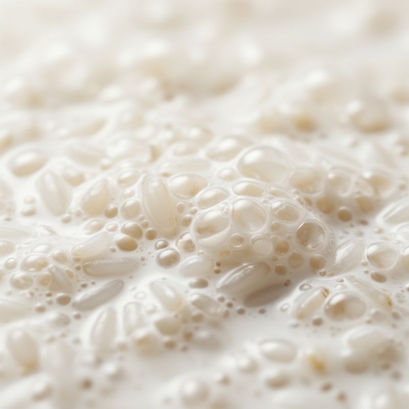 Dettaglio della texture cremosa del kefir di riso