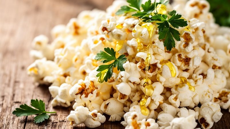 Fresh lemon zest and airy popcorn in a rustic setting