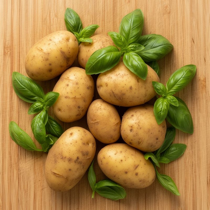Patate e basilico per un piatto estivo