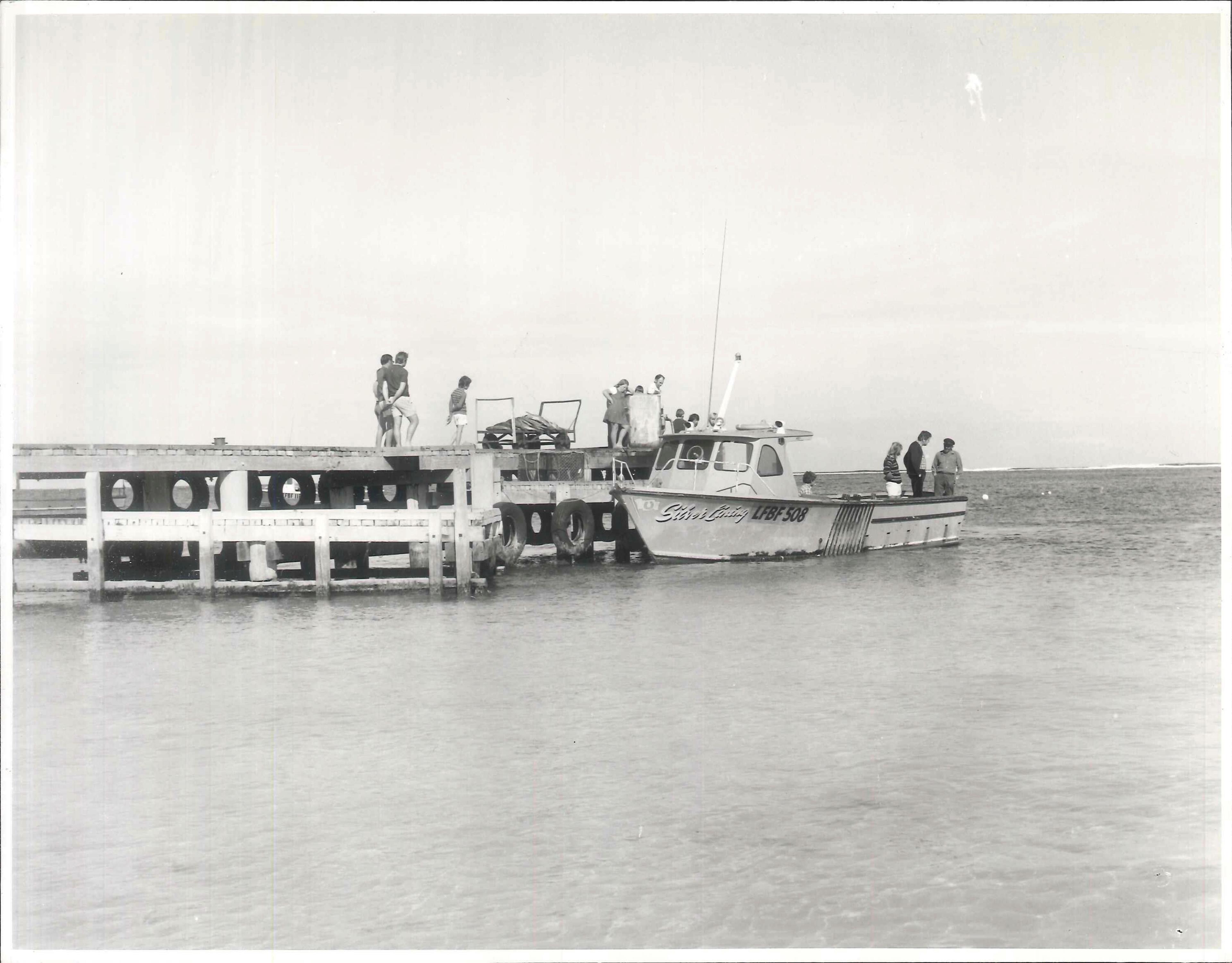 Fishing boat, Silver Lining, tied alongside at Lancelin jetty