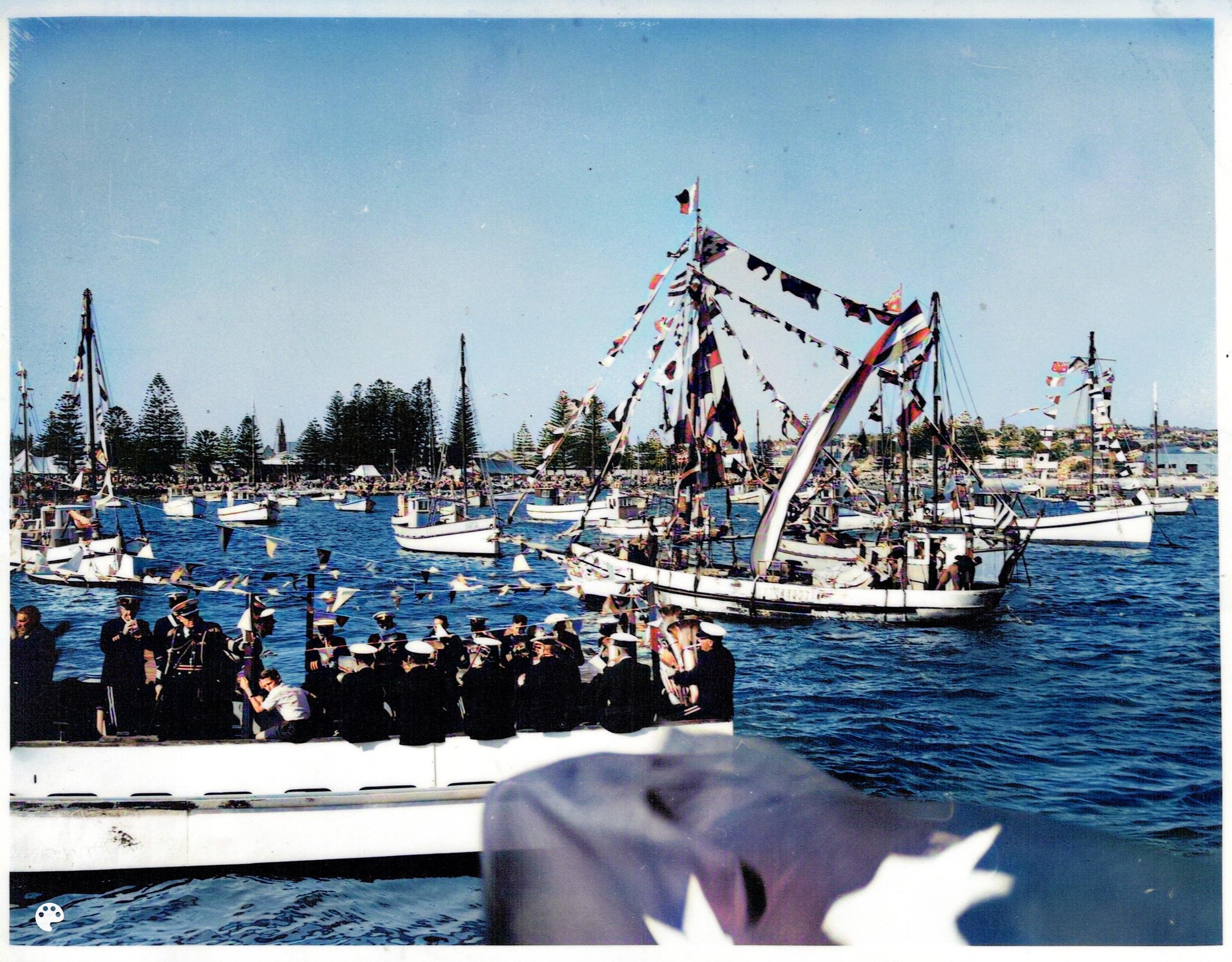 Blessing of the Fleet 1961 Rex flies the large flag
