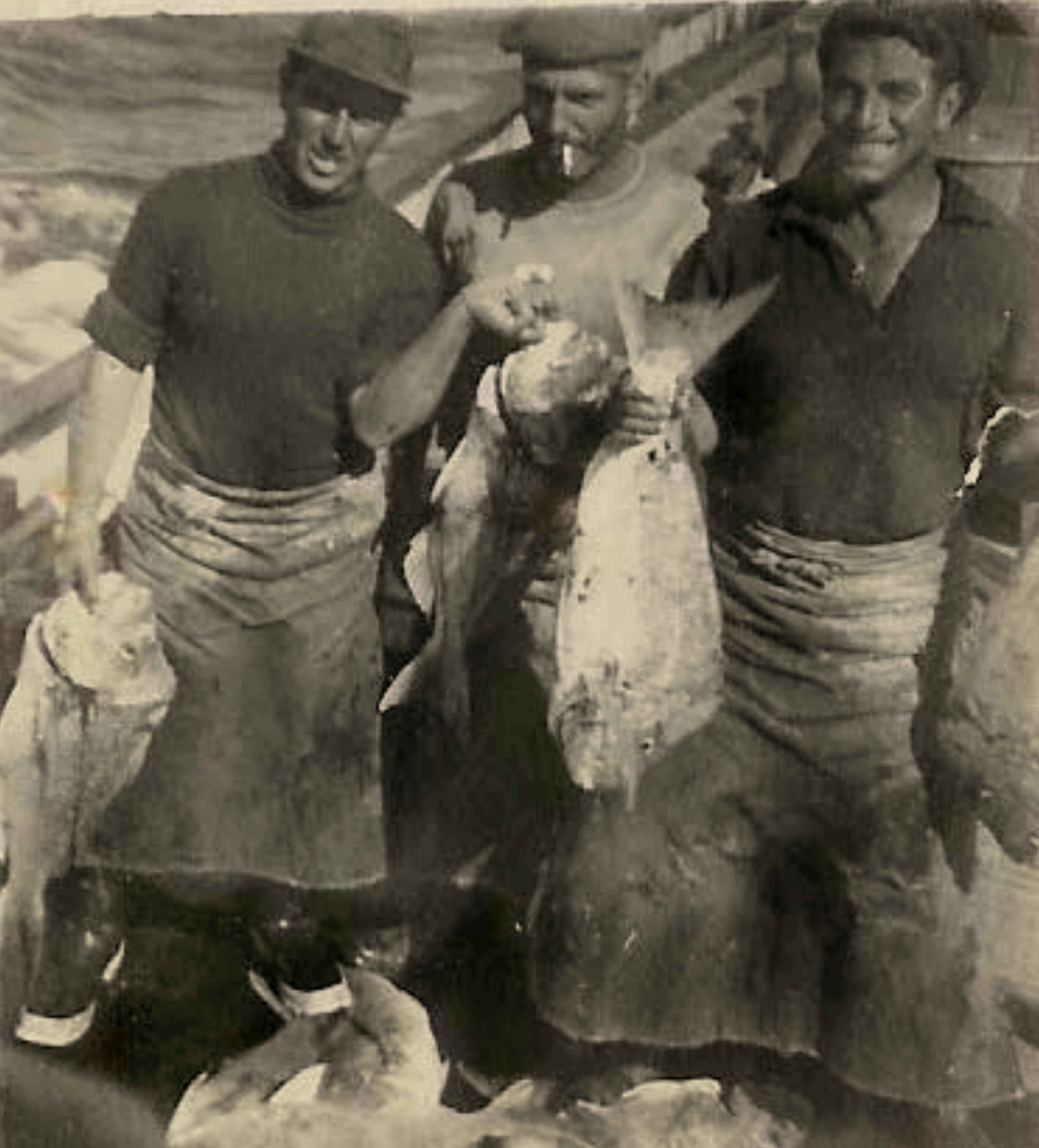 Natale Ricciardi on LEFT snapper fishing Carnarvon 1950s