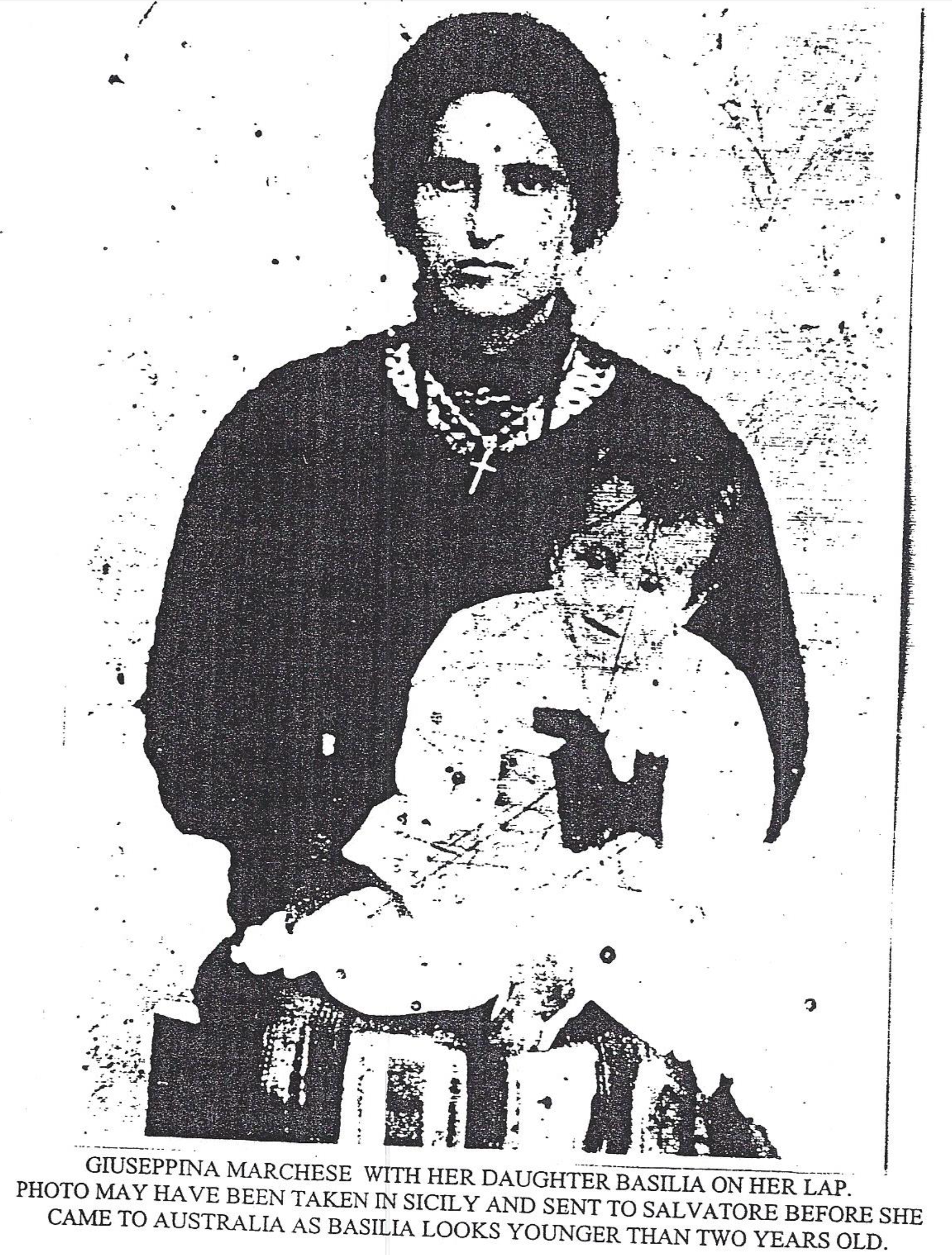 Giuseppina Marchese (nee Travia) with daughter Basilia