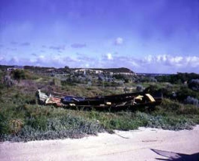 The remains of the Netta on the beach