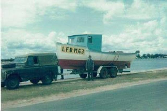 Avonita on a trailer with its licence number M63 clearly showing