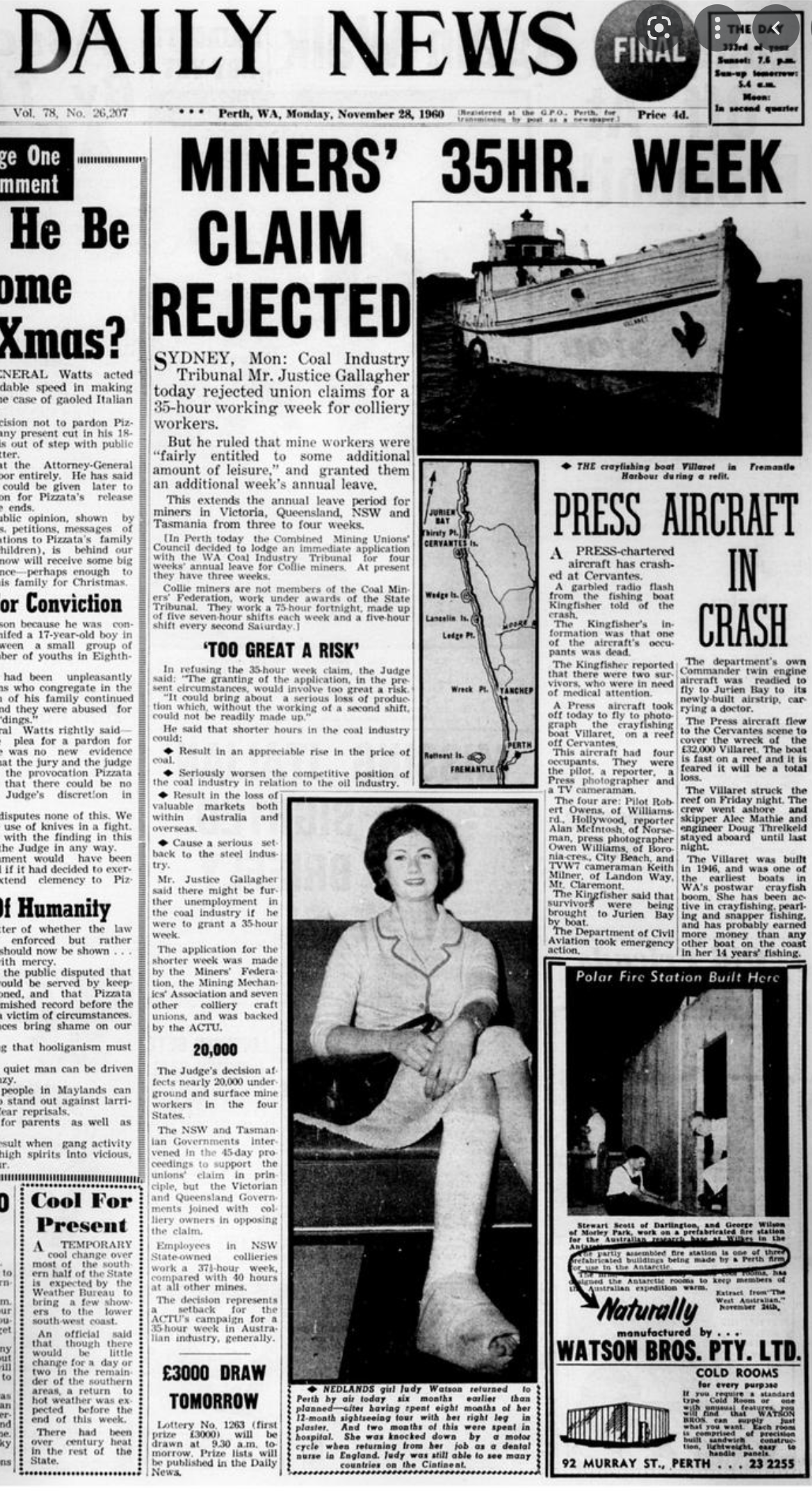 The Daily News, Monday November 28, 1960