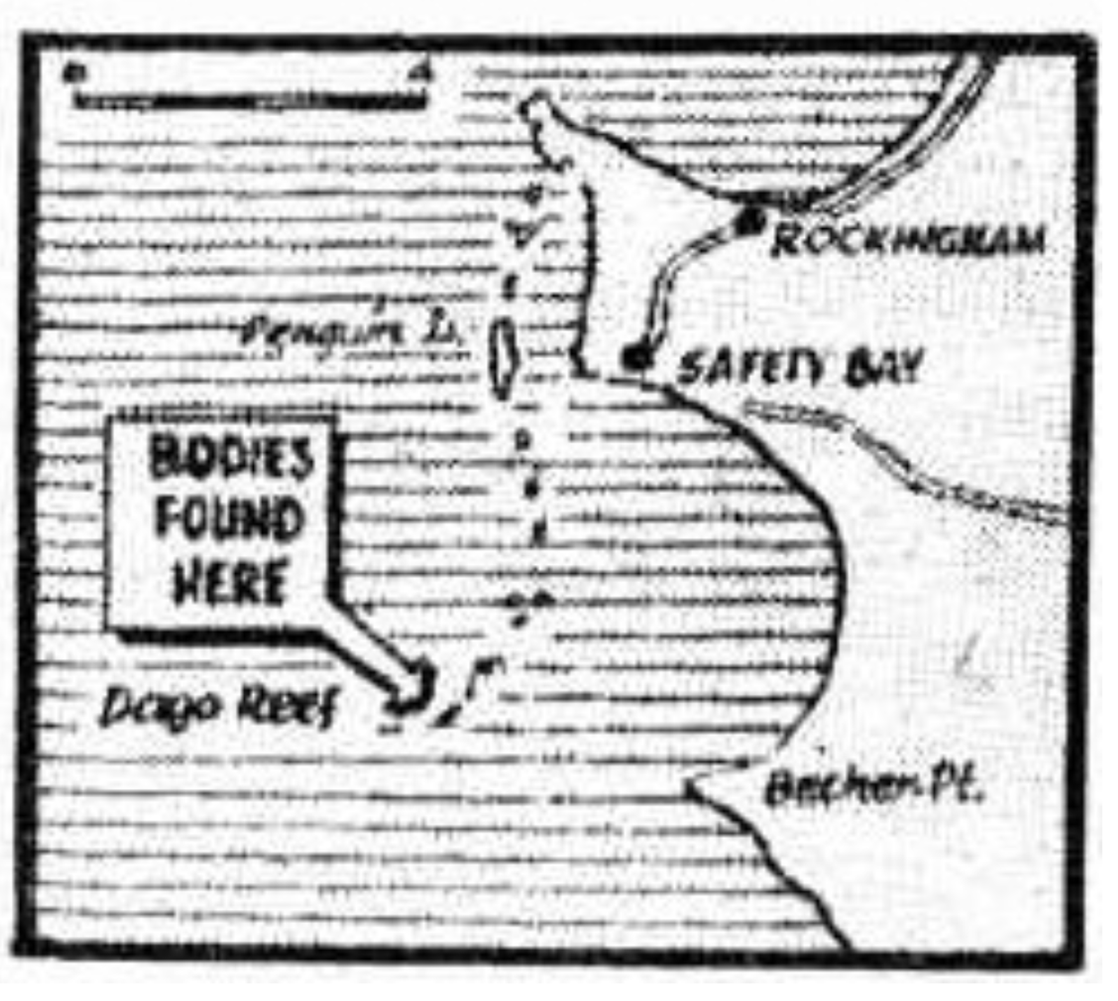 Newspaper clipping showing location of tragedy