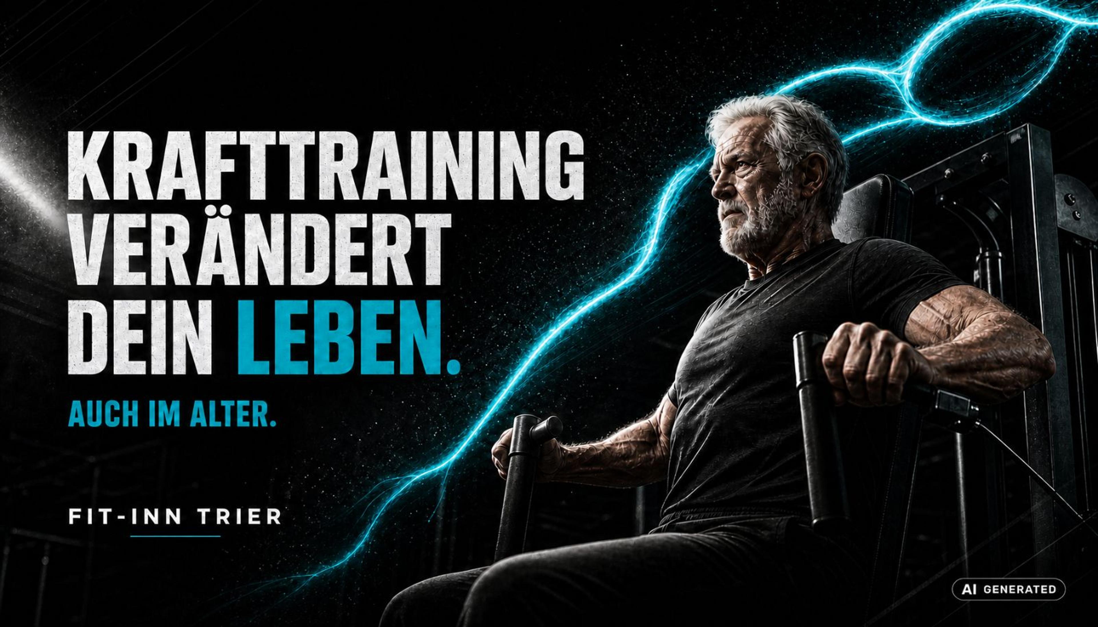 Älterer Mann trainiert Krafttraining im modernen Fitnessstudio Fit Inn Trier