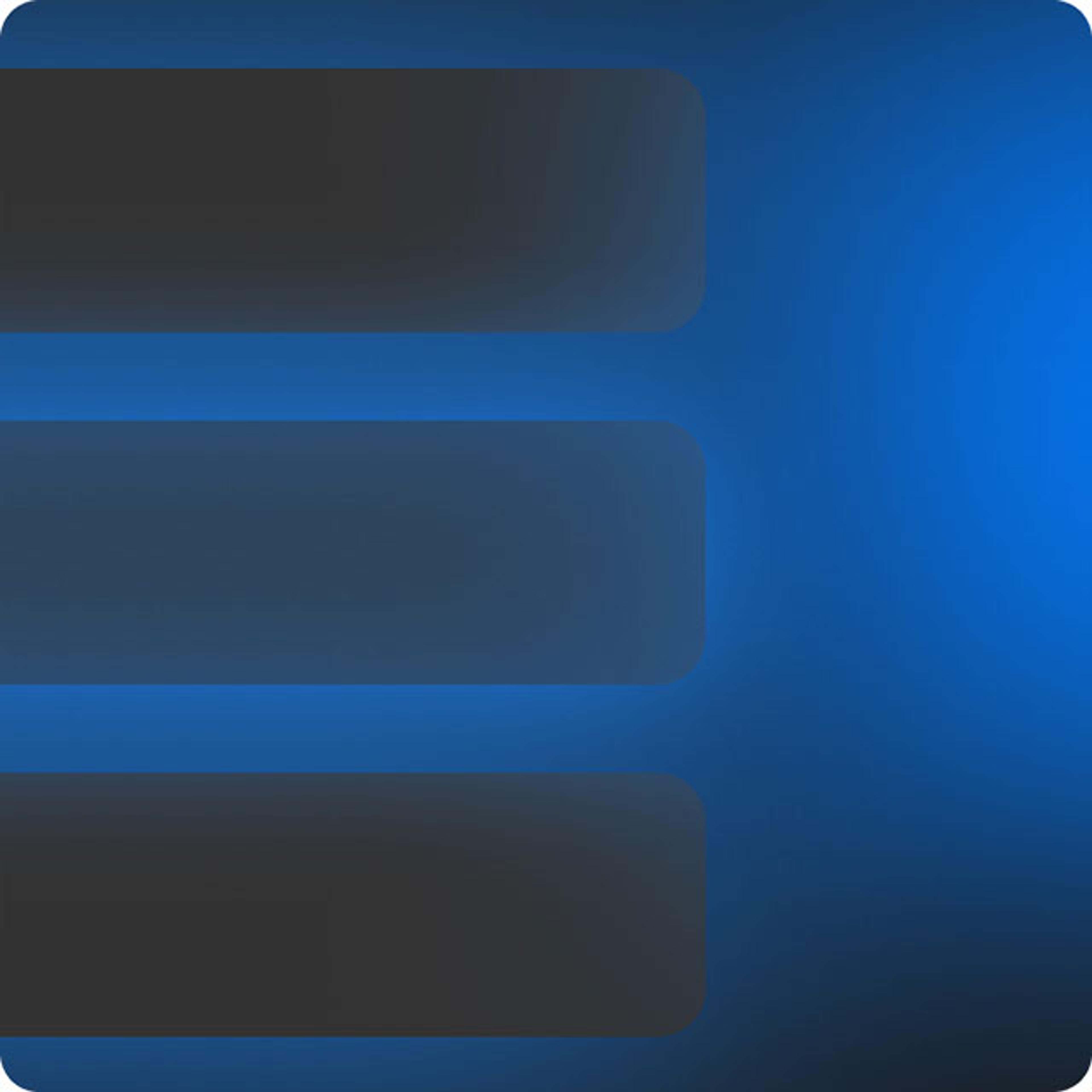 Abstraktes blaues Hintergrunddesign mit drei dunklen, abgerundeten Rechtecken