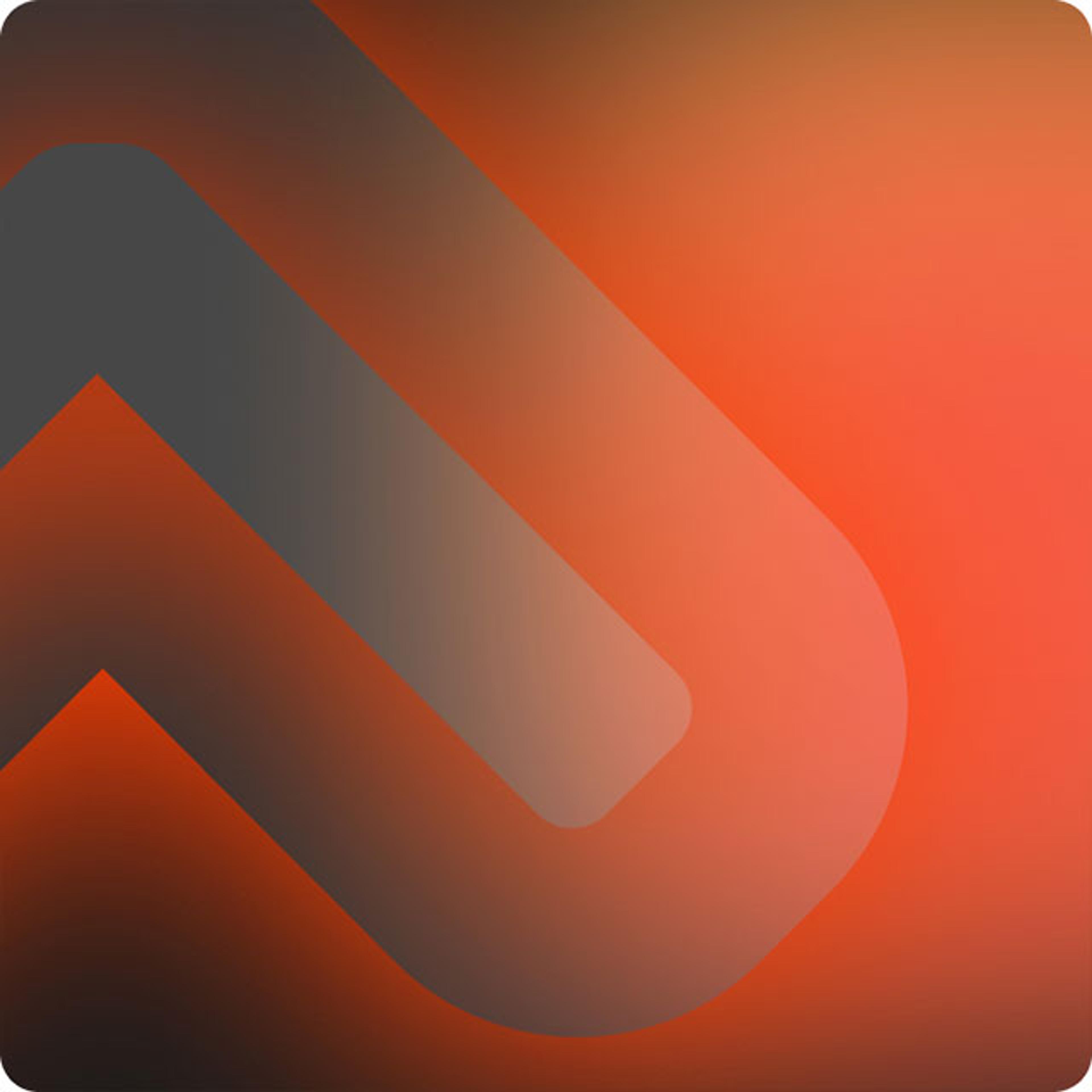 Abstraktes grafisches Design mit sanften Übergängen von Orange zu Grau