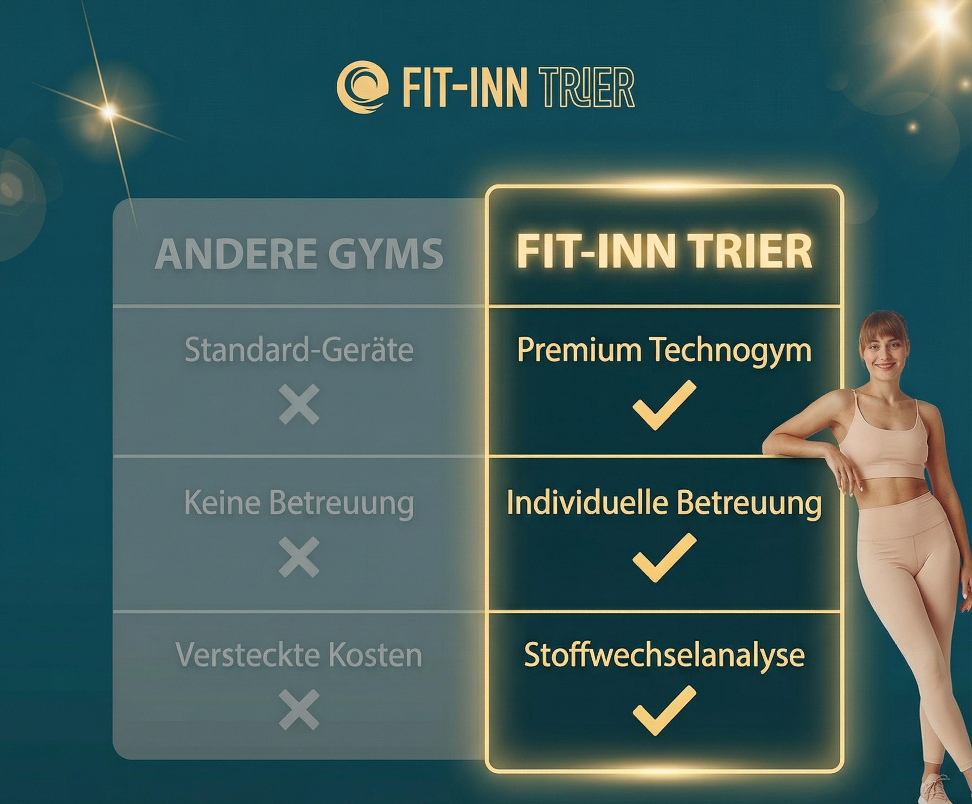 Eine athletische Frau in schwarzer Sportkleidung springt vor einem weißen Spiralmotiv; darüber große Schriftzüge mit dem Text ‚BLACK WEEK Deal‘ und dem Hinweis ‚50% Rabatt & Ernährungsplan on top*‘.