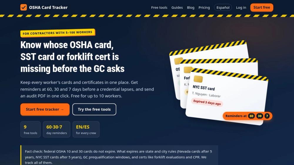 image of OSHA Card Tracker image of OSHA Card Tracker