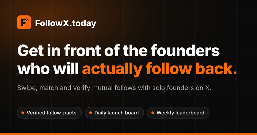 image of FollowX.today image of FollowX.today