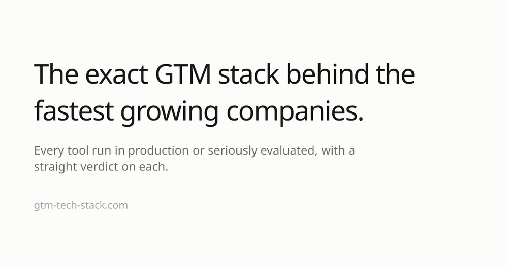 image of GTM Tech Stack image of GTM Tech Stack