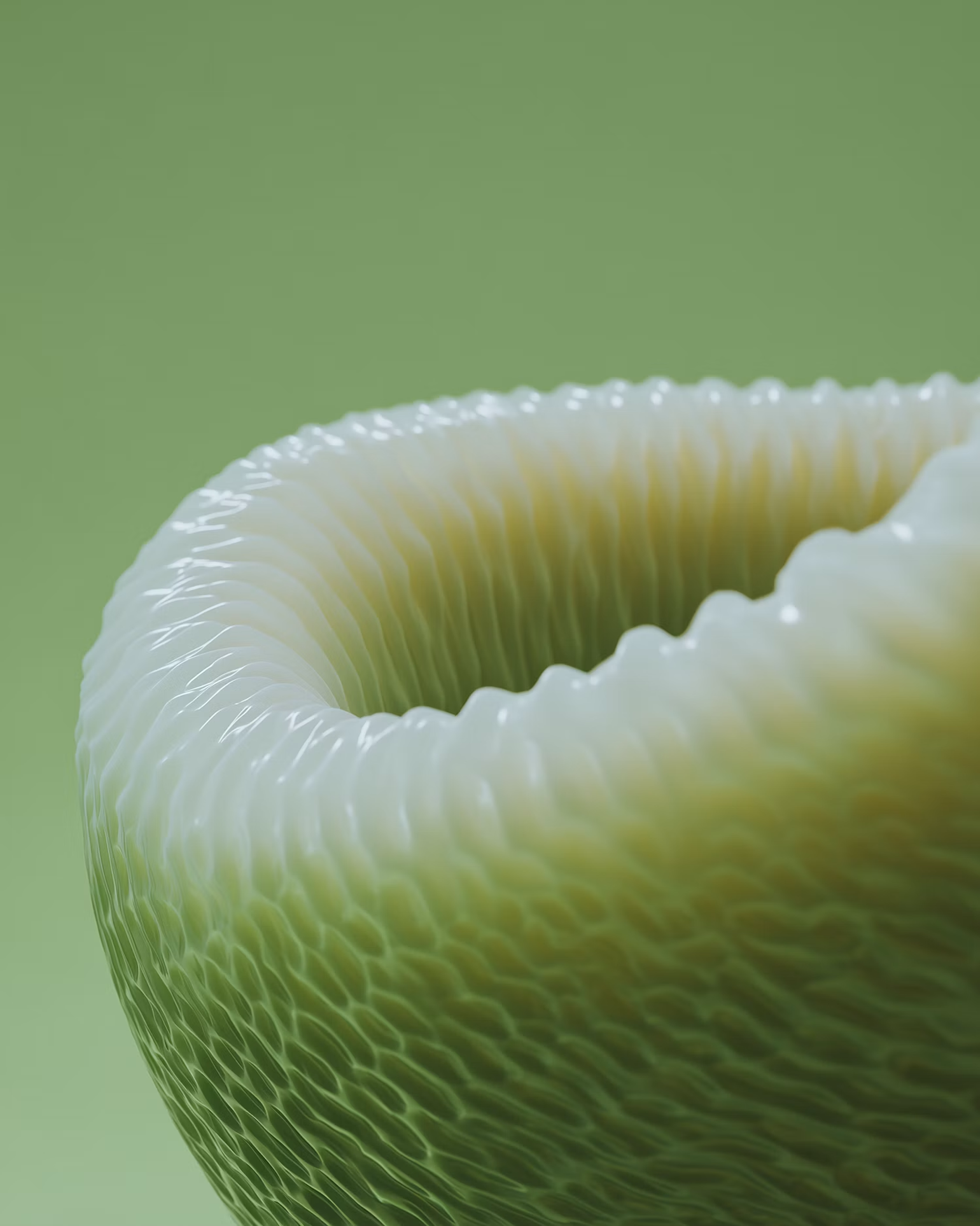 Green coral-like sculpture