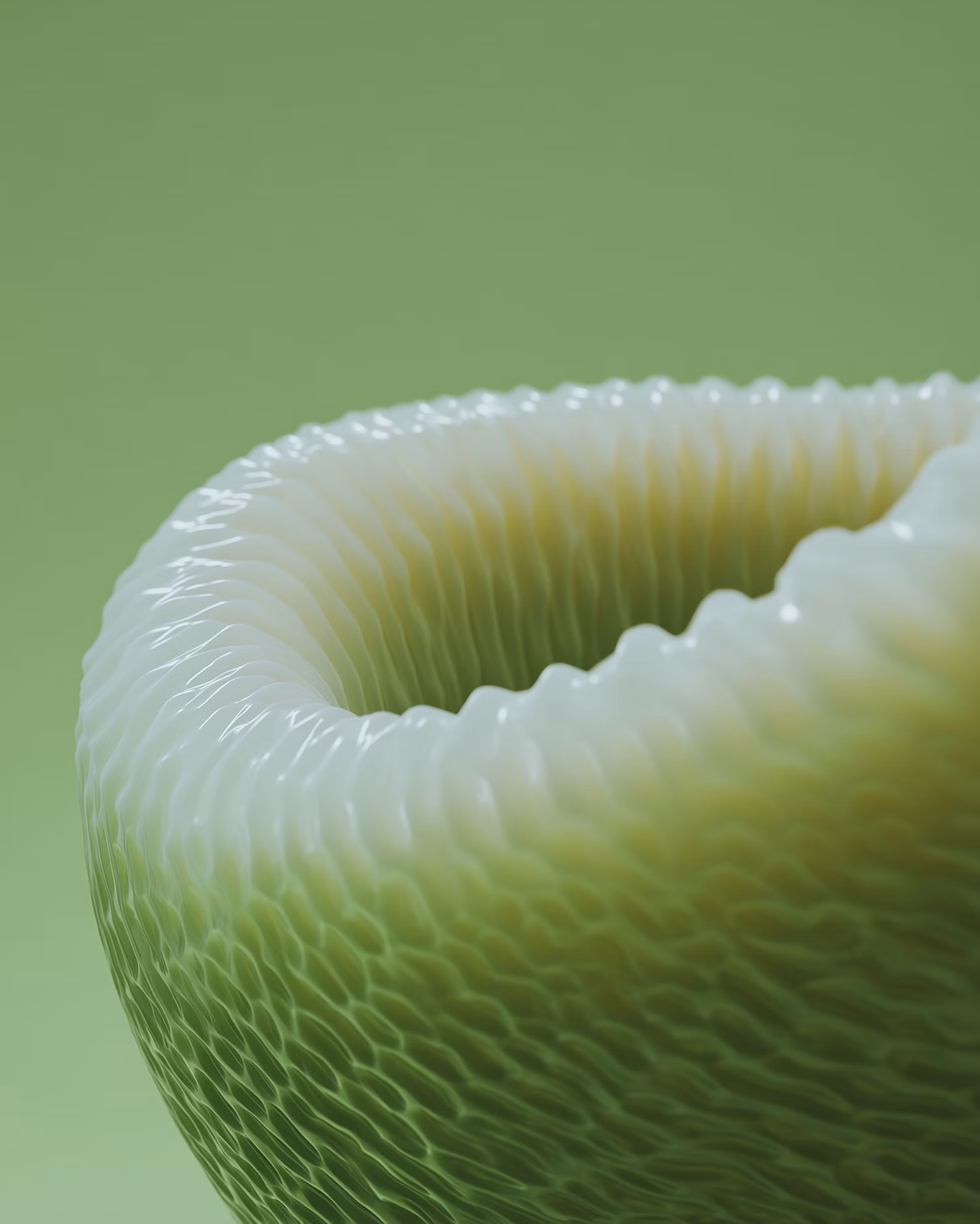 Green coral-like sculpture
