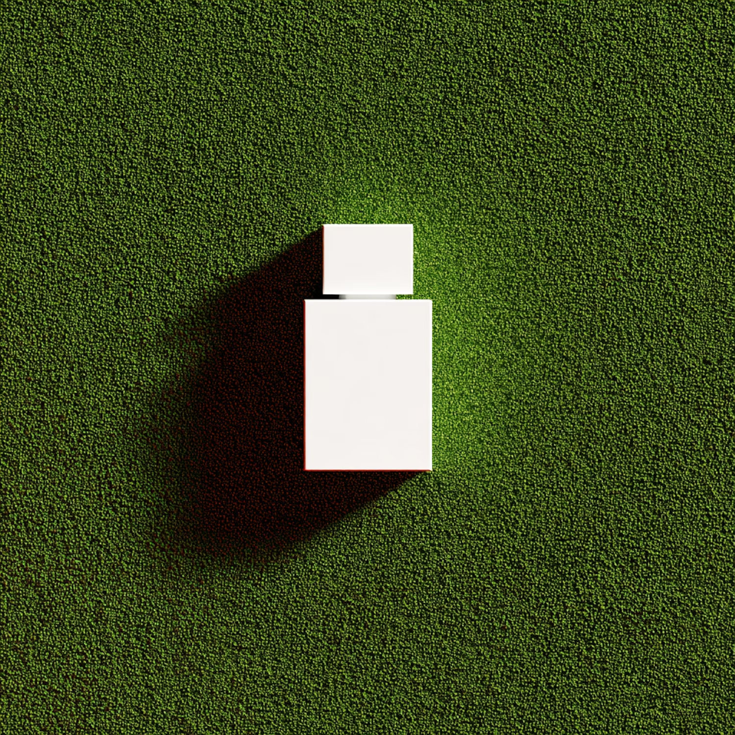 White bottle on green turf
