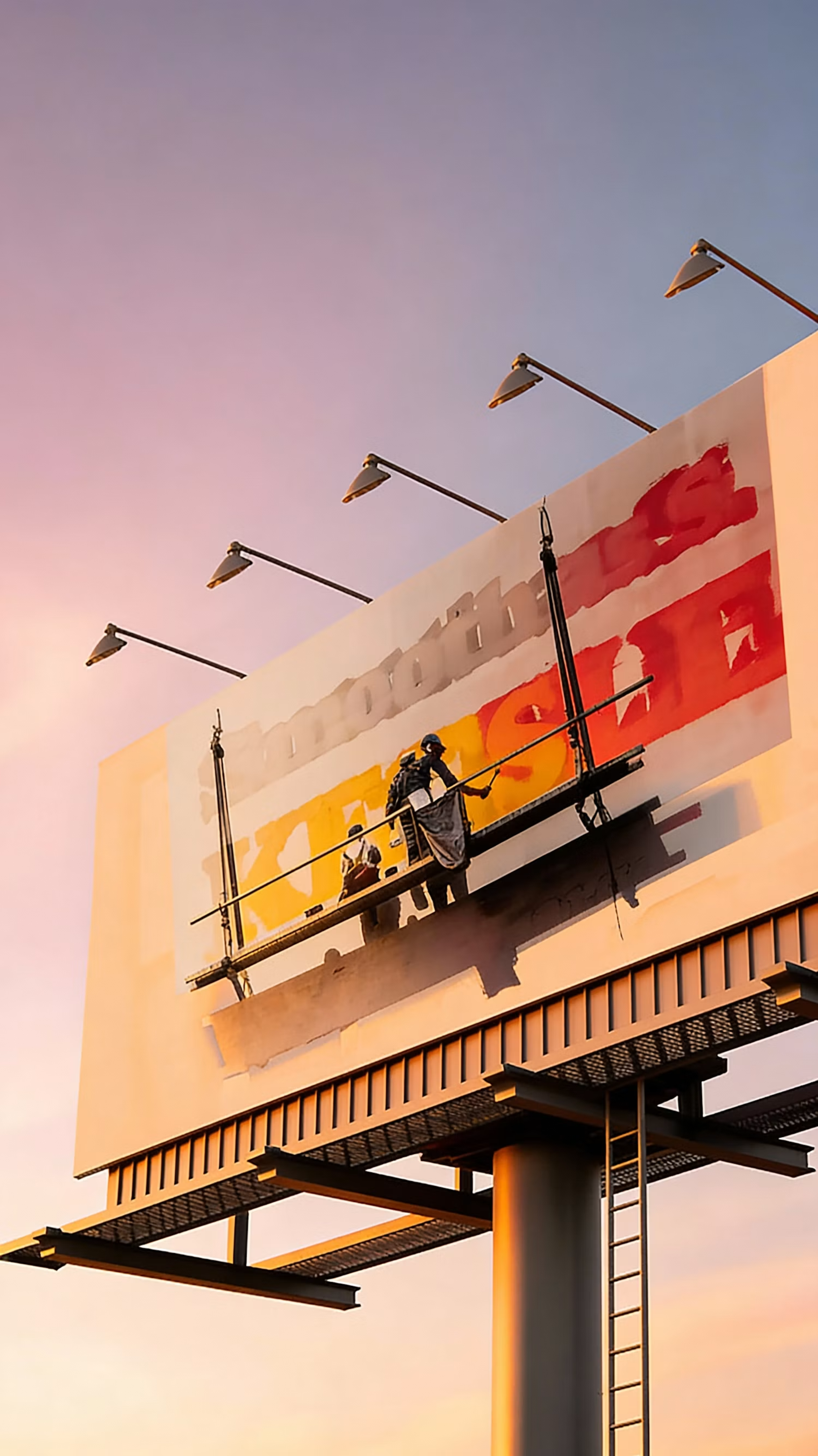 Billboard with a bold red campaign