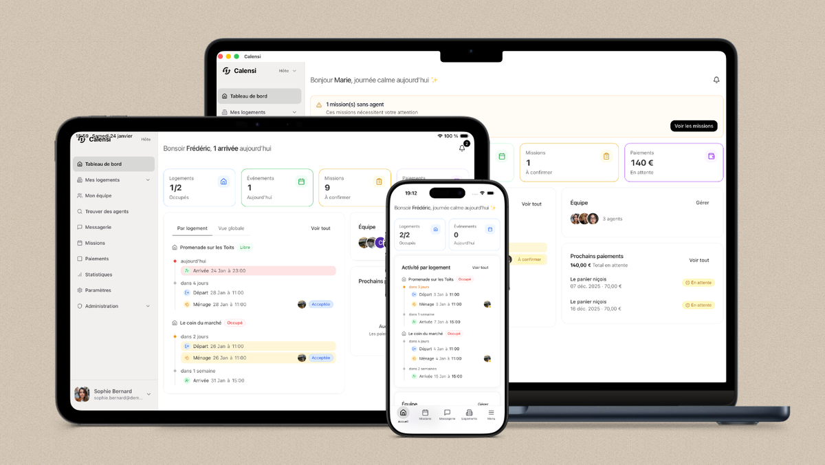 Calensi sur iPhone, iPad et Mac