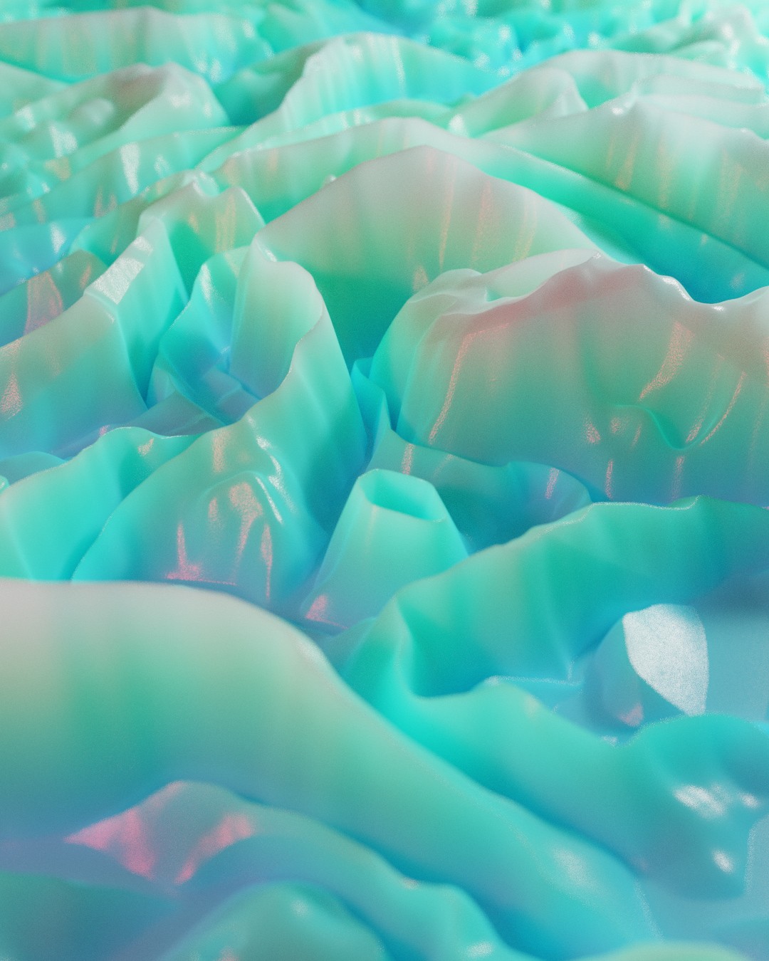 Colorful macro shot of terrain-like forms