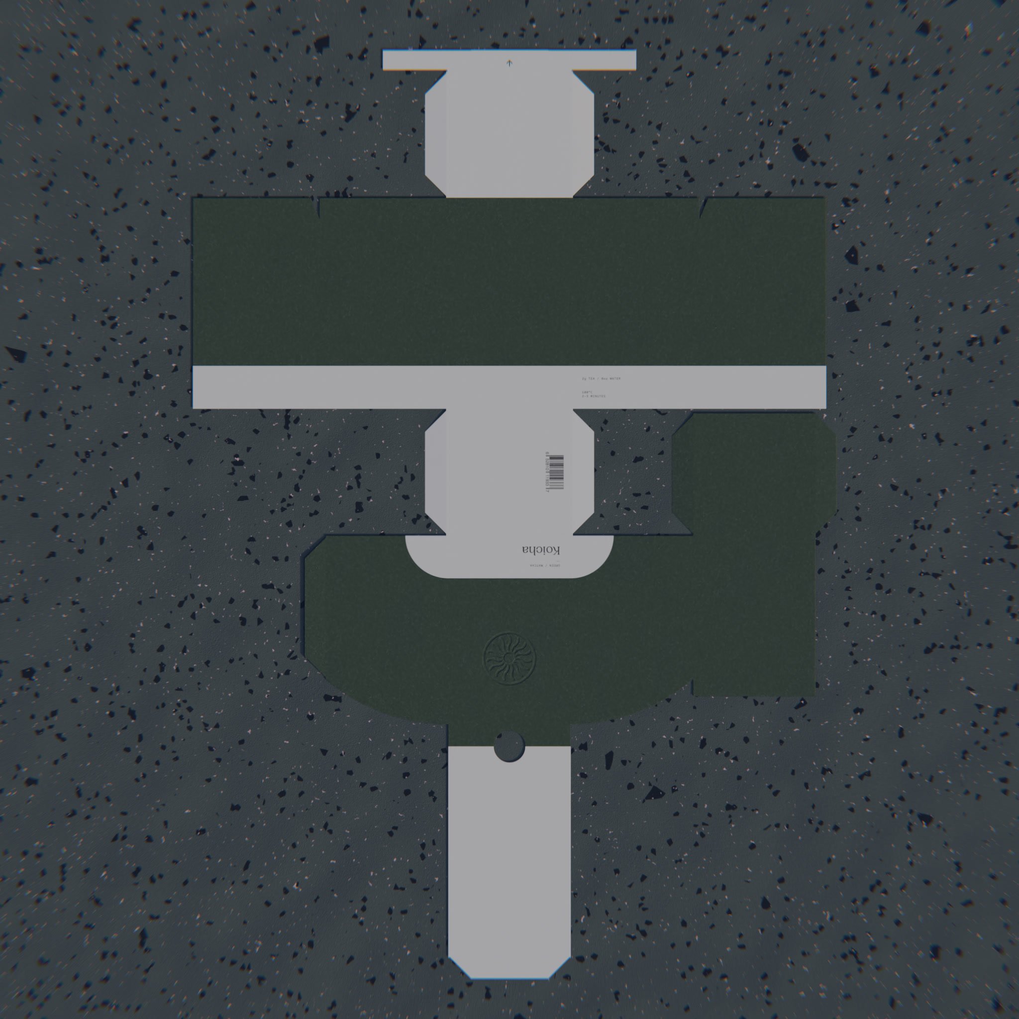 Flat plan of tea package dielines