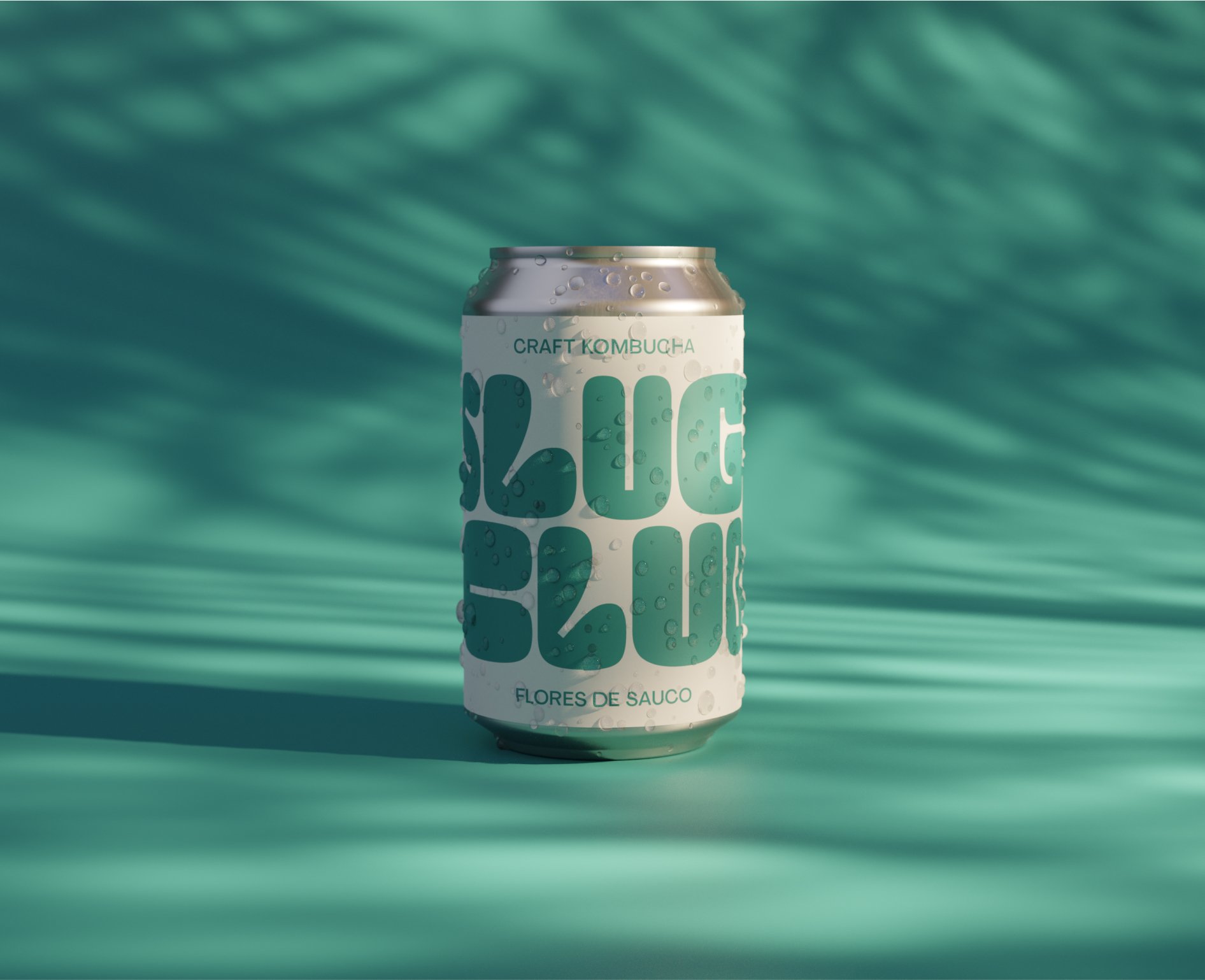 Teal kombucha can