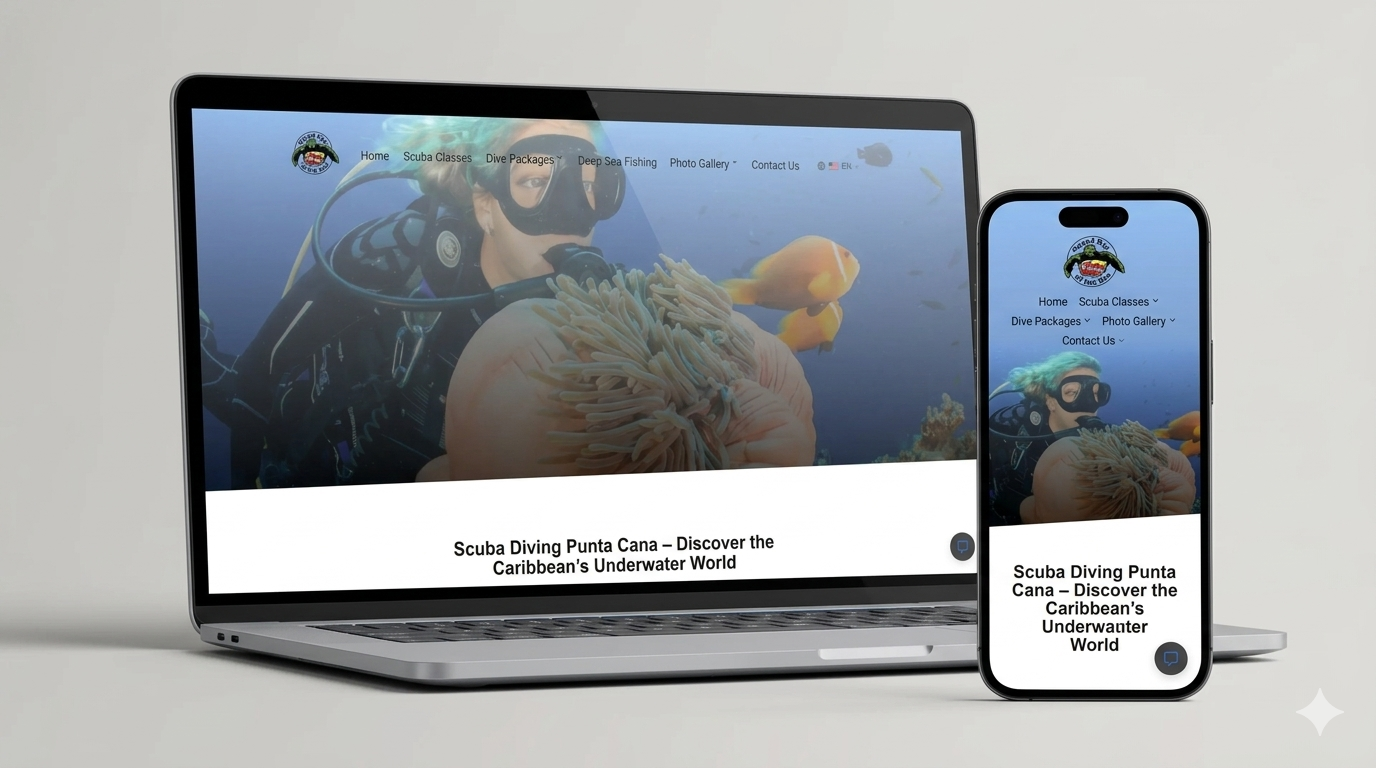 Sitio web de buceo con pagos en línea