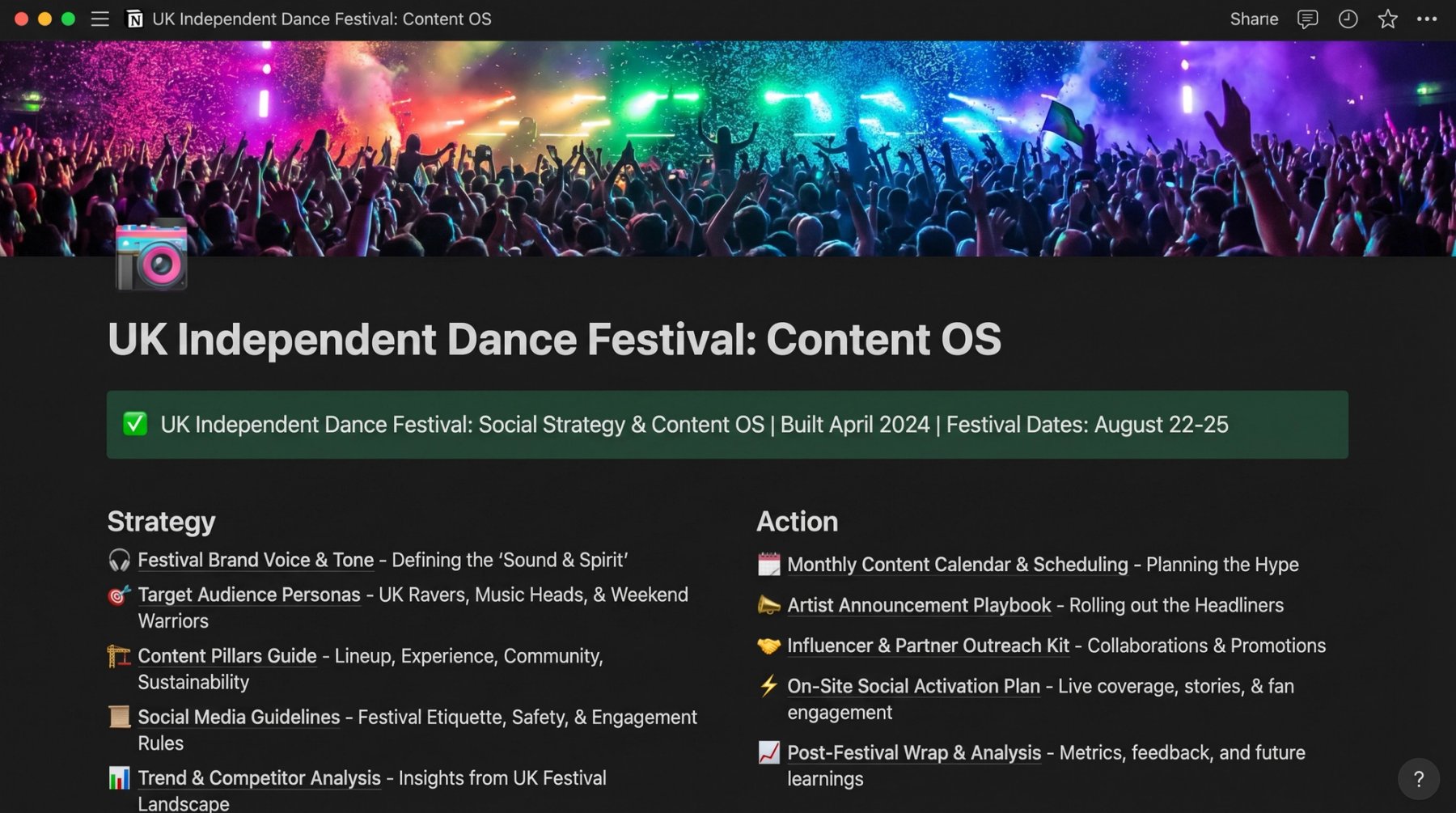 The Content OS Notion workspace