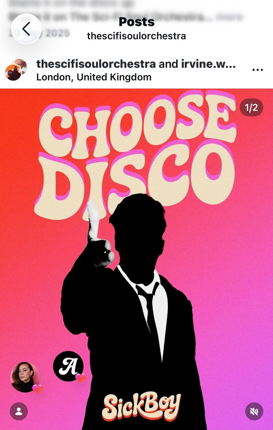 Choose Disco campaign post for Men in Love