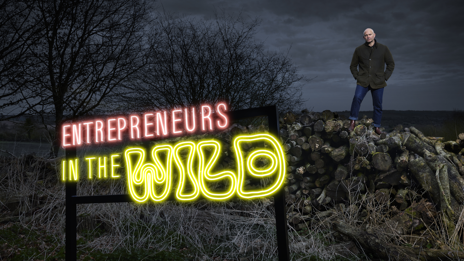 The Entrepreneurs in the Wild neon sign campaign with host Ian Millner