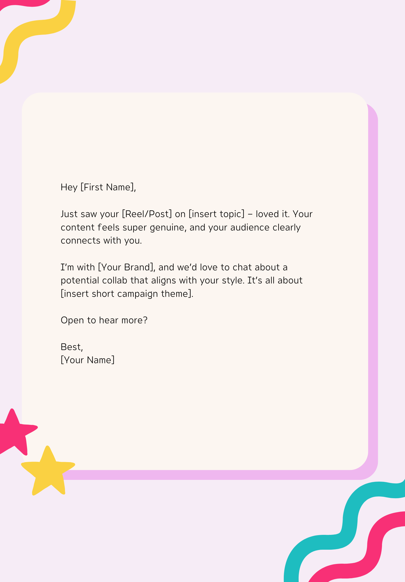Influencers reach out email example