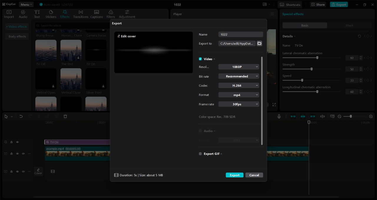 Stylize videos in CapCut