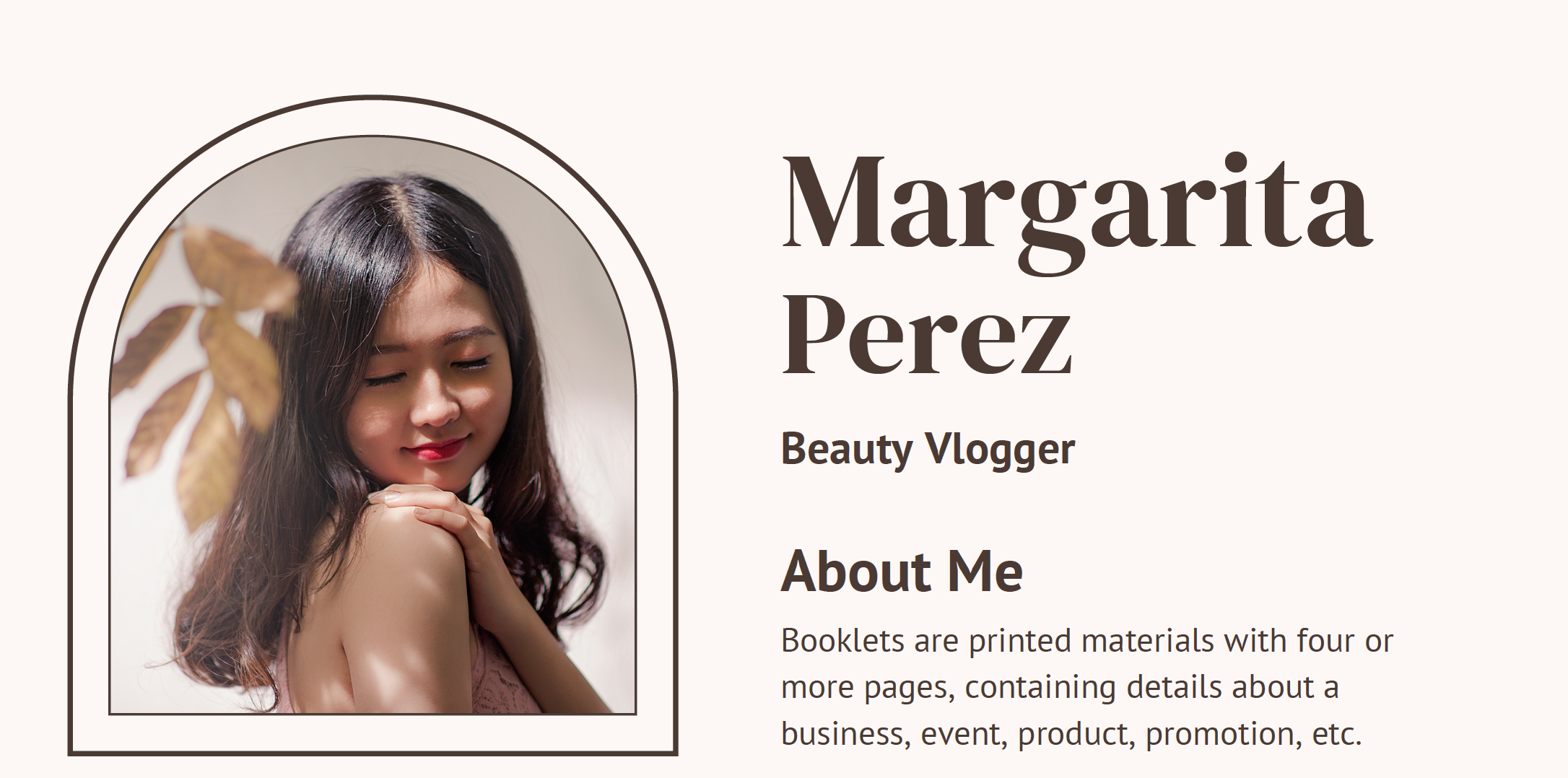 Media kit about me section