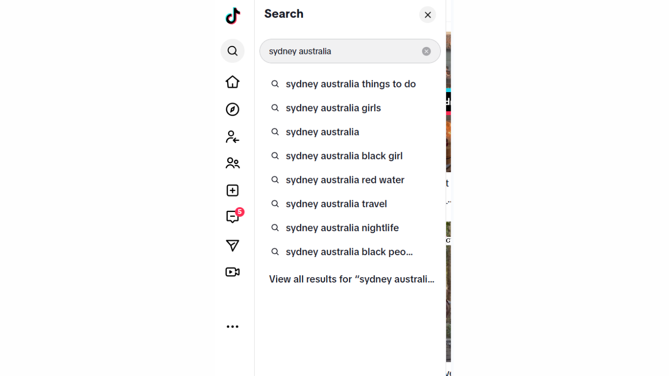 Step 1: Type your local search term into TikTok’s search bar