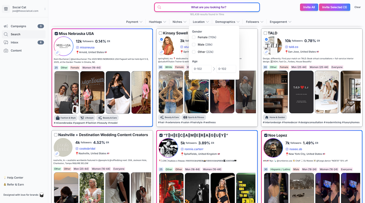 Social Cat Search tool 