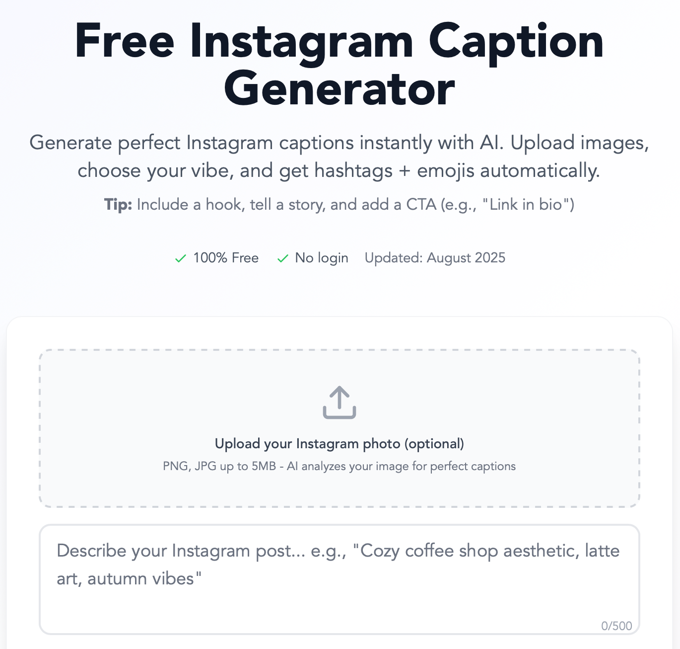 Instagram caption generator