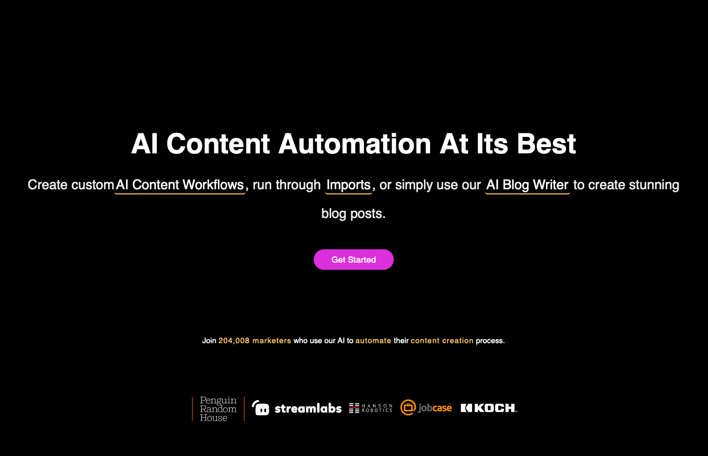 ContentBot.ai’s homepage